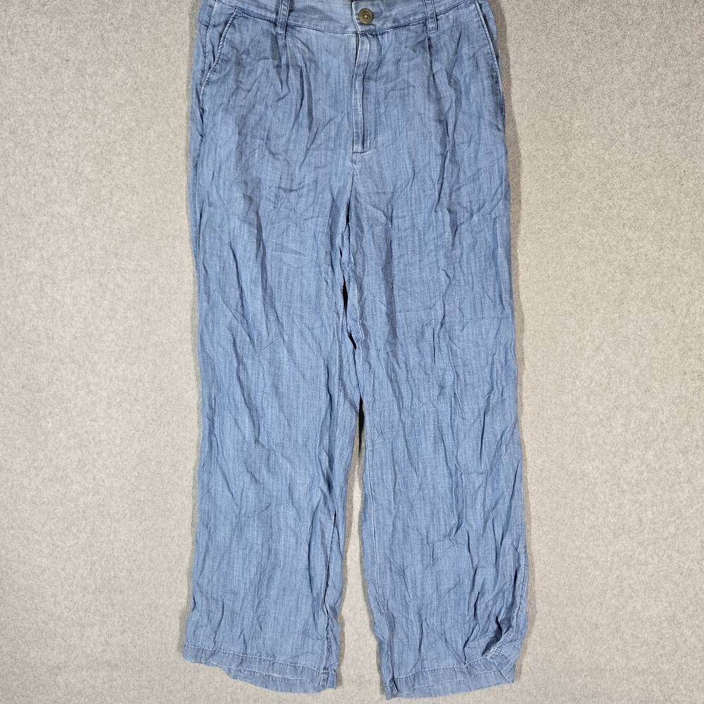 Lands' End Women Pants 10 Blue Relaxed 29" Inseam Pockets